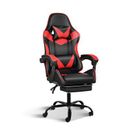 Inbox Zero Morez Adjustable Reclining Ergonomic Leather Swiveling PC & Racing Game Chair w/ Footrest Leather | 24.25 W x 19.5 D in | Wayfair