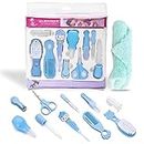 Majestique Portable Baby Care Kit- Nursery Healthcare & Grooming Set for New Born Babies Grooming Set & Toddlers - Perfect for Manicure & Pedicure Accessories (11Pcs_Pro_Blue, Blue)