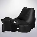 Skyshot Filled with Beans Gaming Chair Sofa Bean Bag with Footrest and Cushion (Black) (XXXL)