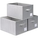 CHICVITA Storage Baskets for Shelves, Fabric Clothes Storage Bins for Organization, Closet Storage Bins for Bedroom, Grey, 3-Pack