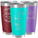 Personalized Tumblers, Stainless Steel 20 oz Tumbler w/Lid |13 Different Designs| Personalized Cups Double Walled Insulated Coffee Cup for Travel, Work, Gym, Fitness | Hot and Cold Drink Use - Teal