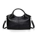 NICOLE & DORIS Women Handbags Fashion Shoulder Bags for Lady Top Handle Bags Over The Shoulder Bags for Women Soft PU Leather Black