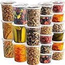 Deli Food Containers with Lids - (48 Sets) 24-32 Oz Quart Size & 24-16 Oz Pint Size Airtight Food Storage Takeout Meal Prep Containers with 54 Lids, BPA-Free, Dishwasher, Microwave Safe