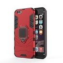 Axxitude Dual Layer Hybrid | Shock Proof | Ring Holder | Kickstand | Hard Carbon | Soft Silicon Bumper| Protective Camera Bump | Rugged Armor Back Cover Case for Apple iPhone 6s - Red