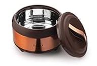 oliveware SOPL (Logo) with Device Glory Sturdy Base High Grade Classic Insulated Casserole with Insulated Lid, Stainless Steel, Easy to Carry Handle (Copper, Brown, 1200 ml)