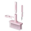 Hagibis Cleaning Soft Brush Keyboard Cleaner 5-in-1 Multi-Function Computer Cleaning Tools Kit Corner Gap Duster Keycap Puller Remover Multi Brush for PC Laptop Airpods Pro Camera Lens (Pink)