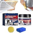 Stainless Steel Clean Wax, Magical Nano-Technology Stainless Steel Cleaning Paste, Stainless Steel Cleaner and Metal Polish, 3 In 1 Stainless Steel Wax Cleaner for Grease, Oven, Sink (1PC)