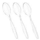 50 x Clear Plastic Dessert Spoon Quality Reusable Sturdy, Sustainable, and Perfect Daily Use Birthday Parties Weddings Baby Shower Buffets BBQ's Camping by isupli