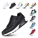 Running Shoes Mens Womens Lightweight Breathable Mesh Casual Outdoor Athletic Air Trainers Non Slip Fashion Comfortable Blackwhite Size 6
