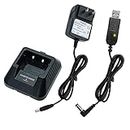 UV-5R BF-F8H Charger More USB Cable Charger with Indicator Light for Two Way Radio UV-5R Series DM-5R by Tenway
