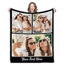 AOFUN Customize Blankets with Photos, 3 Photos Customizable Blanket Personalized Blankets and Throws Best Friend Blanket for Besties BBF Friendship Gifts for Women