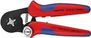 Knipex Self-Adjusting Crimping Pliers for wire ferrules with lateral access burnished, with multi-component grips 180 mm (self-service card/blister) 97 53 04 SB