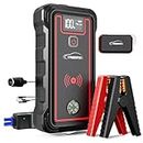 YABER Jump Starter Power Pack 5000A Peak,Car Battery Booster Jump Starter for All Gas/8.0L Diesel,Jump Starter with 10W Wireless Charger,LED Flashlight,USB-C Port,Digital Screen,Compass,Safety Hammer