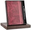 Amazon Basics A5 Diary with Ribbon Bookmark & Pen | Gift Set For Corporate and Personal Occasions(Red)
