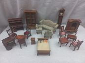 @@ ANTIQUE LOT 18 MINIATURE WOOD FURNITURE HOUSE DOLL MASTER DINETTE TBE @