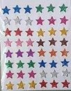 RJV Global ® Star Shaped Glitter Sticker Foam Self Adhesive 100 Pcs Stickers for Art and Craft, Card Making, Scrapbooking, Paper Decoration, School Crafts (Multicolour)