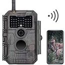 GardePro E6 Trail Camera, WiFi Blueooth, 32MP 1296p, Game Cameras with No Glow Night Vision, External Antenna, Motion Activated, Waterpoof
