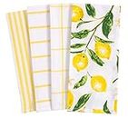 KAF Home Pantry All Over Kitchen Dish Towel Set of 4, 100-Percent Cotton, 18 x 28-inch, Lemons, 18 x 28-inch