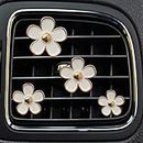 Daisy Air Vent Clips, 4-Pcs Nette Blume Auto Klimaanlage Outlet Clip Auto Air Freshener Clip Charm Auto Inter Decor Zubehör für Frauen (weiß (4 Stück))