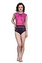 स्वदेस SPORTS Pink and Purple Leotard for Yoga and Mallakhamb, Fabric Polyester & Lycra(fully elasticated) for Women (Size-XS)