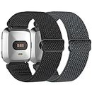 WNIPH Compatible with Fitbit Versa Strap/Fitbit Versa 2 Strap for Women Men,Adjustable Soft Breathable Nylon Sport Band Stretchy Replacement Wristband for Fitbit Versa 2/Versa Lite/Versa