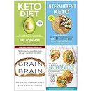 Keto Diet Dr Josh Axe, Beginners Guide To Intermittent Keto, Grain Brain, Medical Autoimmune Life Changing Rescue Solution Cookbook 4 Books Collection Set