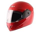 Vega Cliff Dx ISI Certified Lightweight Full Face Smooth Gloss Finish Helmet for Men and Women with Clear Visor(Red, Size:M)