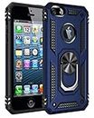 for iPhone 7 Case/iPhone 8 Case, Kinoto Lifeproof Cases with Ring for Apple iPhone 7/8 4.7" Qi Slim Silicone Hard Transparent Cover Hybrid Shock Absorption Thin Rugged Soft TPU (Navy Blue)
