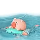 Anzailala Bath Toy Swimming Pig Wind Up Water Floating Toys, Bathtub Water Spray Toys For Kids Children Boys Girls Toddlers - Green