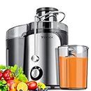 Tescook,Juicer, 600W Juicer Machines 3 Speeds with 3'' Feed Chute, Juicer Extractor for Whole Fruits & Vegs, Dishwasher Safe, BPA-Free, Non-Drip Function