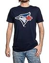 Bulletin MLB Toronto Blue Jays Men's Distressed Primary Logo Cotton T-Shirt (Large, Navy)