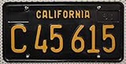 USA Nummernschild CALIFORNIA - 63er Basis Schwarz - Black // Kalifornien KFZ Kennzeichen // Metall - Schild U.S. Car License Plate