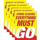 Store Closing Everything Must Go Retail Display Sign, 18"w x 24"h, 5 Pack