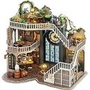 Roroom DIY Miniature and Furniture Dollhouse Kit,Mini 3D Wooden Doll House Craft Model with Dust Proof Cover and LED,Creative Room Idea for Valentine's Day Birthday Gift(LV-003)