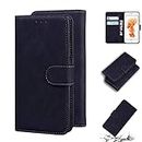 SATURCASE Case for Apple iPhone 6 6S, Comfortable Touch PU Leather Flip Dual Magnet Wallet Stand Card Slots Protective Cover for Apple iPhone 6 6S (Black)