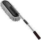 ORJILO Super Soft Microfiber Car Duster Exterior with Extendable Handle, Car Brush Duster for Car Cleaning Dusting - Grey