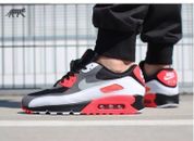 Scarpe da ginnastica uomo Nike Air Max 90 nere rosse taglia 8,5 UK scarpe Nike da uomo nuove con scatola