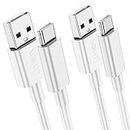 XGMATT USB C Charger Cable 2M-2Pack,USB C charger fast charging, Type C Charger cable for Samsung Galaxy S20 S10 S9 Note 9 8 S8 Plus, LG, Google Pixel,LG G5/G6,Huawei P30/P20/P10,White