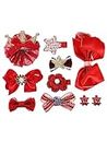 YouBella Jewellery for Women Combo of 10 Hair Clips Hair Pins Hair Accessories for Girls (Red)