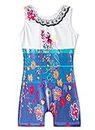 Toddlers Girls Leotards for Gymnastics with Shorts 5t Size 5-6 Years Old Floral Embroidery Style Kids Leo Dance Bodysuits Tumbling Outfits Biketards Apparel Clothes Clothing White, Magic Navy, 5/6 Years