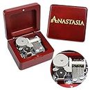 Sinzyo Anastasia-Once Upon a December Music Box Vintage Musical Boxs Gift for Birthday Valentine's Day Christmas Day(Wine Red Box)