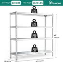 Stainless Steel Shelves, 60"*18"*60" 4 Tier Storage Shelf, Heavy Duty Shelving for Kitchen Garage Office Restaurant Warehouse