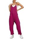Hot Pink Jumpsuits Rompers Overalls Jumpers Preppy Clothes for Teen Girls Cute Casual Summer 2024 Comfy Fashion Womens Onesie