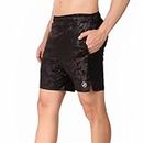 ReDesign Apparels Men's Outdoor Quick Dry Lightweight Sports Shorts for Running, Gym and Sports (L, Emboss Black)
