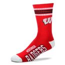 Wisconsin Badgers Socks Crew Length Large Size Mens 10-13 Shoe NEW! 