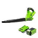 Greenworks 24252 G-Max 40V 150 Mph Variable Speed Cordless Blower, (2Ah) Battery And Charger Included