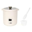 Soseki 2 Cup Mini Electric Rice Cooker - 4 Preset Recipes, 1.3qt 120v Nonstick Small 4 Cup Rice Cooker for 1-2 People (Pearl White)
