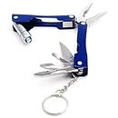 Chintavan Enterprise 9 in 1 Multi Functional Hand Piler Tool Key chain, Traveling Tool Micro Pliers Multi function Pocket Size Multi Utility Plier with Built in LED Flash Light (Pack of 1)