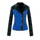 jovani WOMEN LUXURY STUNNING STYLISH TWO IN ONE JACKET IN DENIM AND FOUX LEATHER SIZE LARGE