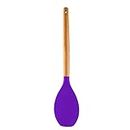 Spatlus Woodtula Kitchen Cooking Silicone Spatula Set Turner for Nonstick Cookware, with Pioneer Natural Wooden Handle Kitchen Gift Purple